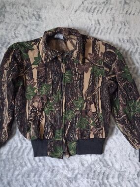 Malden Polarfleece Jacket Mens Large  Camouflage Outdoor Bomber Jacket  Vintage